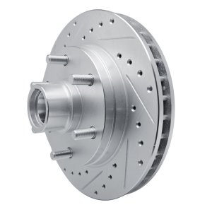 Chevrolet Express 2500 Brake Rotor (1) - Front Left - R1 Concepts - Drilled & Slotted - Silver - `94-`02